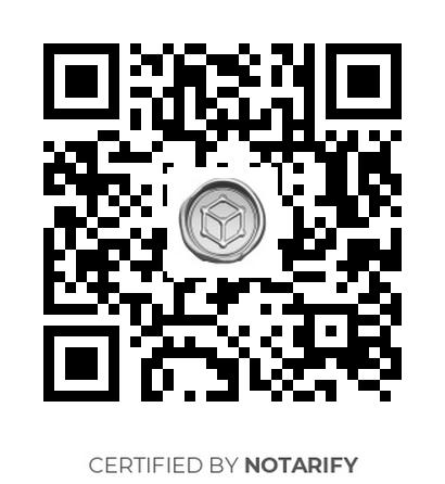 Certificato notarizzazione su blockchain
